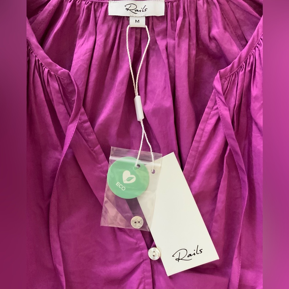 NWT Rails Katia Blouse Top in Berry Size Medium - Retail $168 - Picture 9 of 9